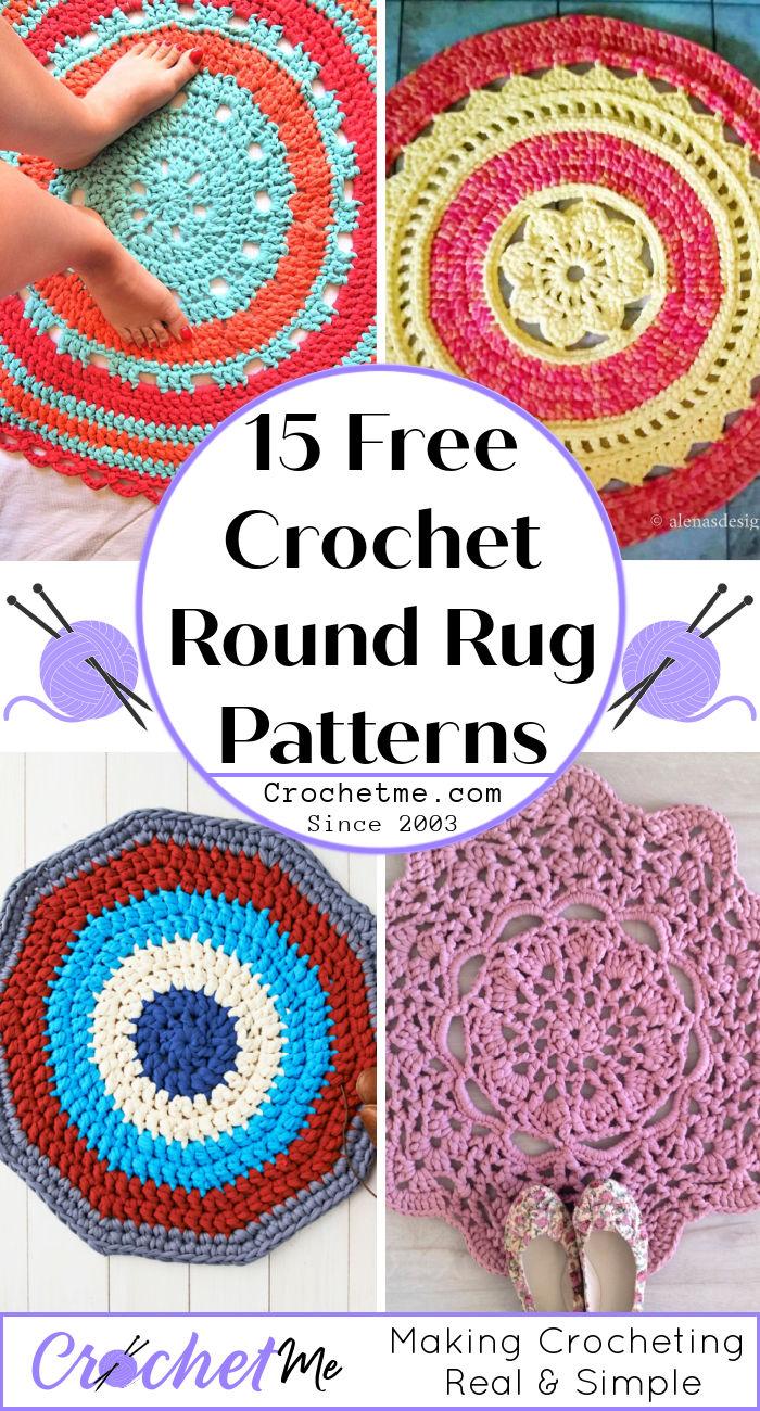 15 Free Crochet Round Rug Patterns - Crochet Circle Rug Pattern