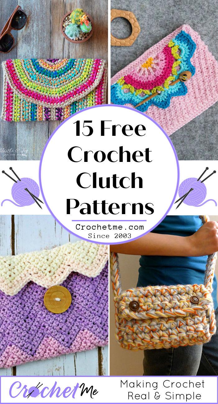 15 Free Crochet Clutch Patterns -Crochet Clutch Bag Pattern