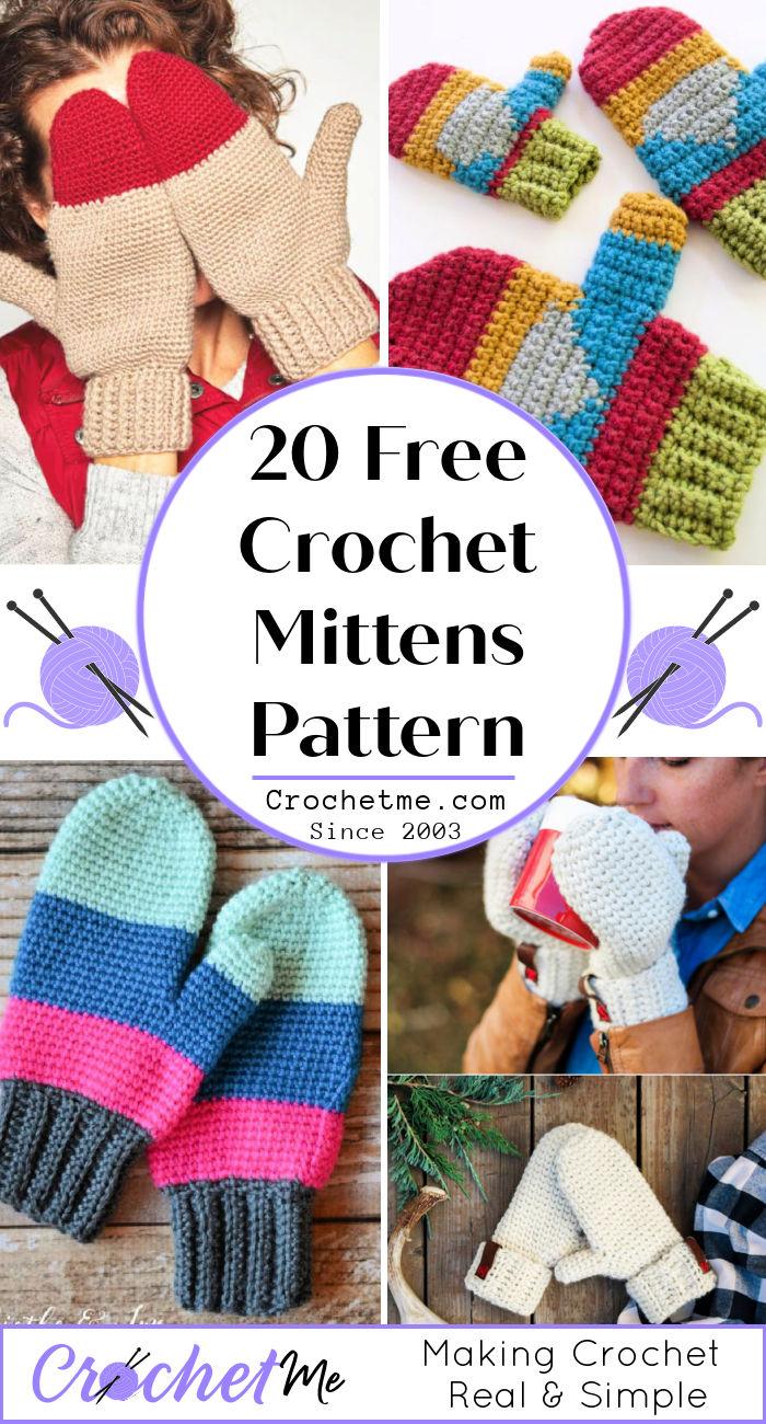 20 Free Crochet Mittens Pattern
