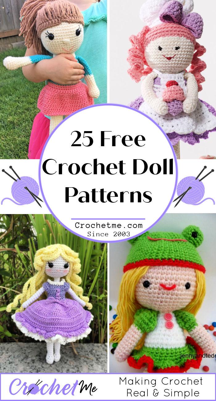 PDF Pattern Crochet Stuffed Dolls Toys Set 4 (Instant Download) 