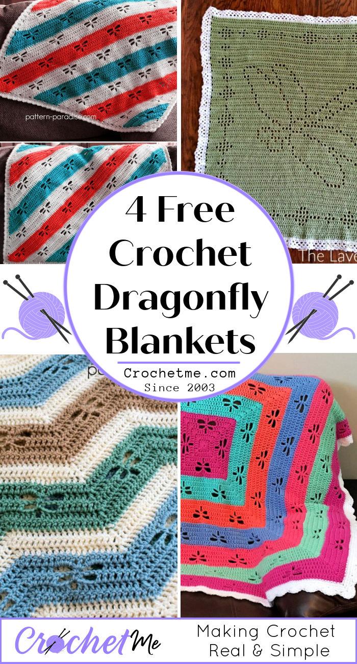 4 Free Crochet Dragonfly Blanket Patterns
