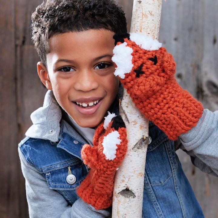 Bernat Crochet Fox Mittens