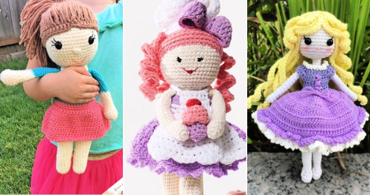 Rag Dolls Crochet Pattern Photocopy Twin Boy & Girl Dolly with Clothes 17" Toy 