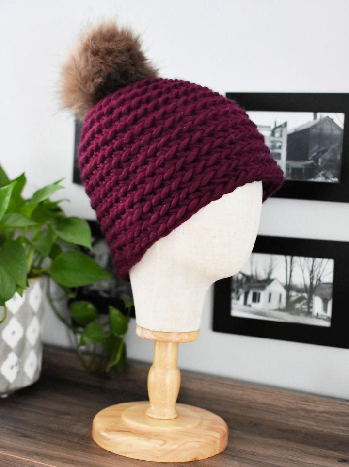 Chunky Crochet Back Loops Hat