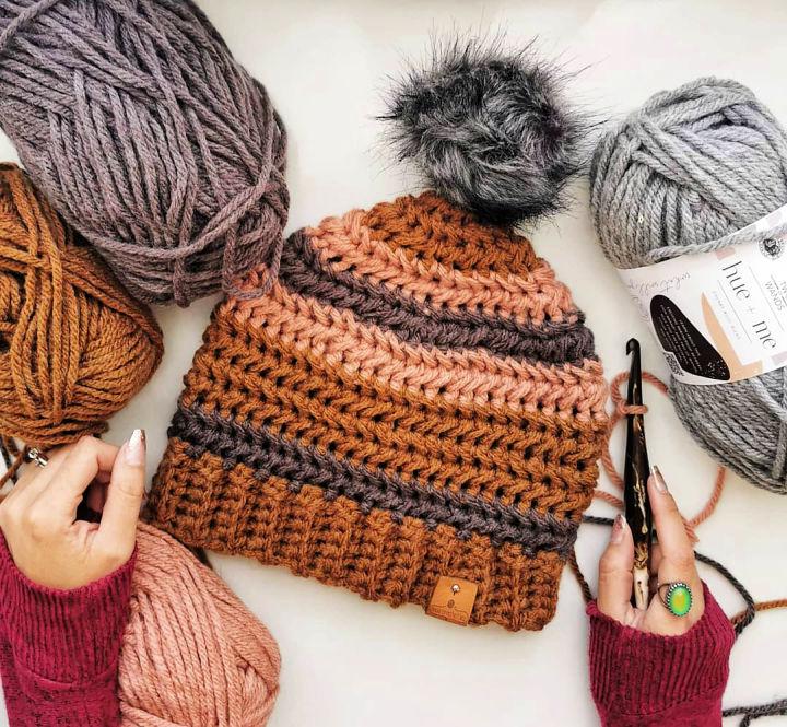 Crochet Autumn Herringbone Hat