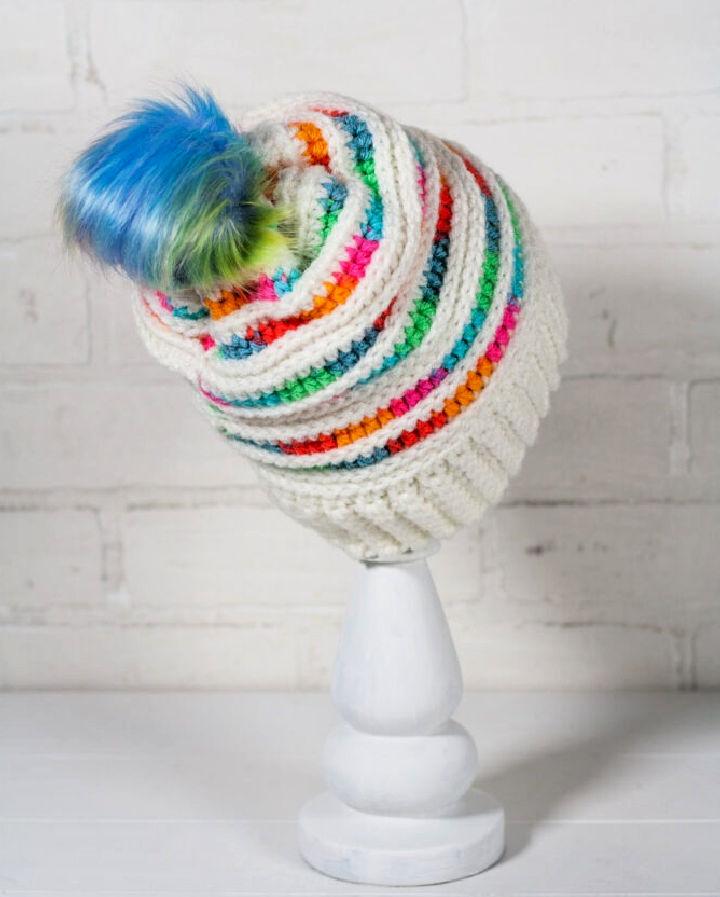 Crochet Prismatic Beanie Pattern
