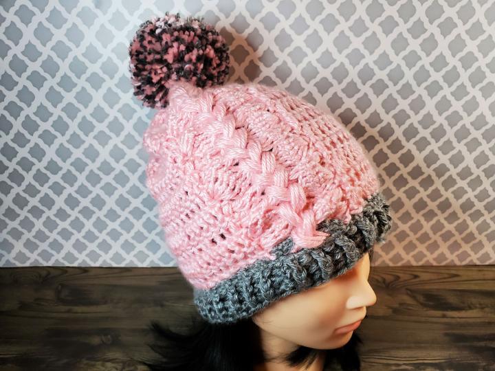 Crochet Zipper Braid Beanie