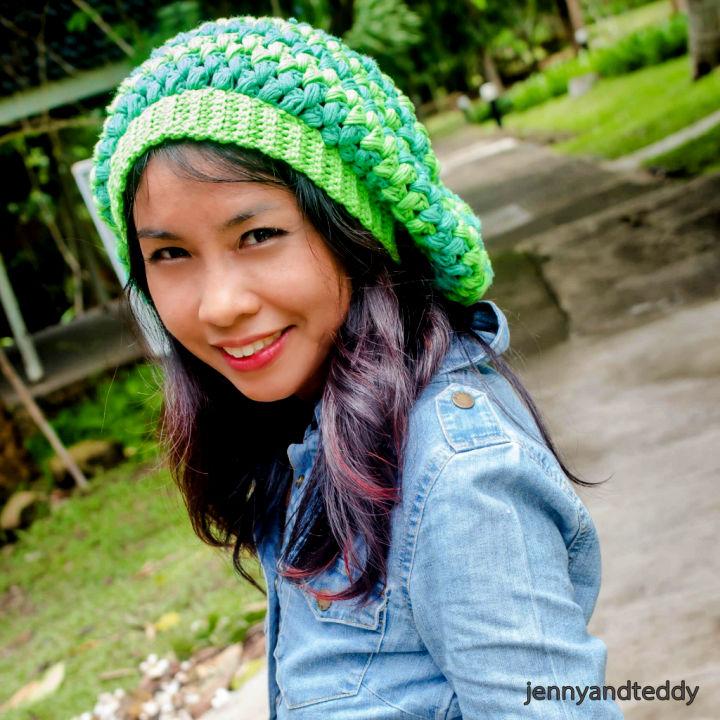 Puff Stitch Slouchie Beanie Crochet Pattern