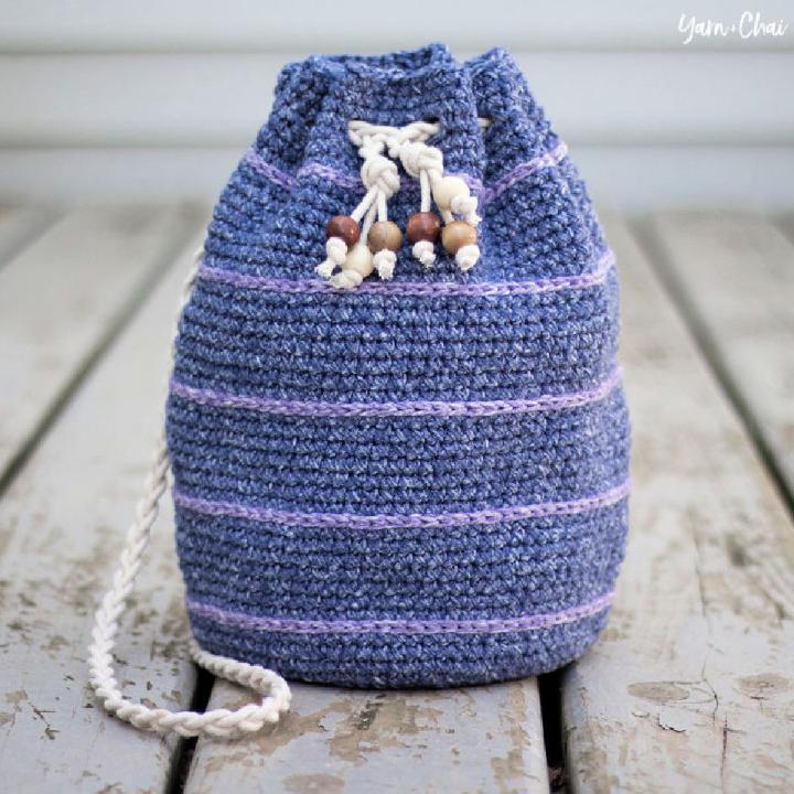 free crochet drawstring bag pattern