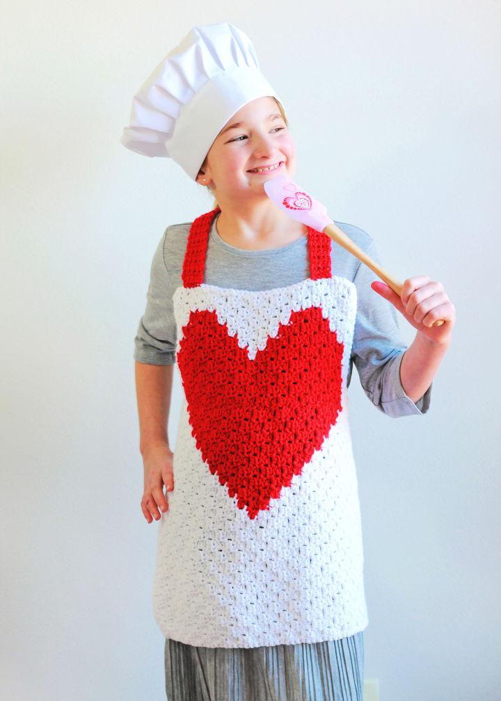 Heart C2C Crochet Child Apron