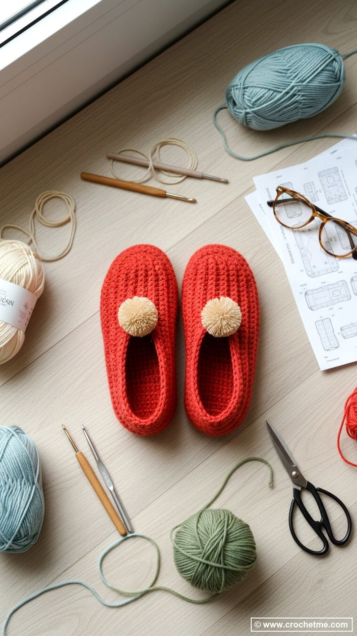 Free Crochet Slippers Pattern for Beginners