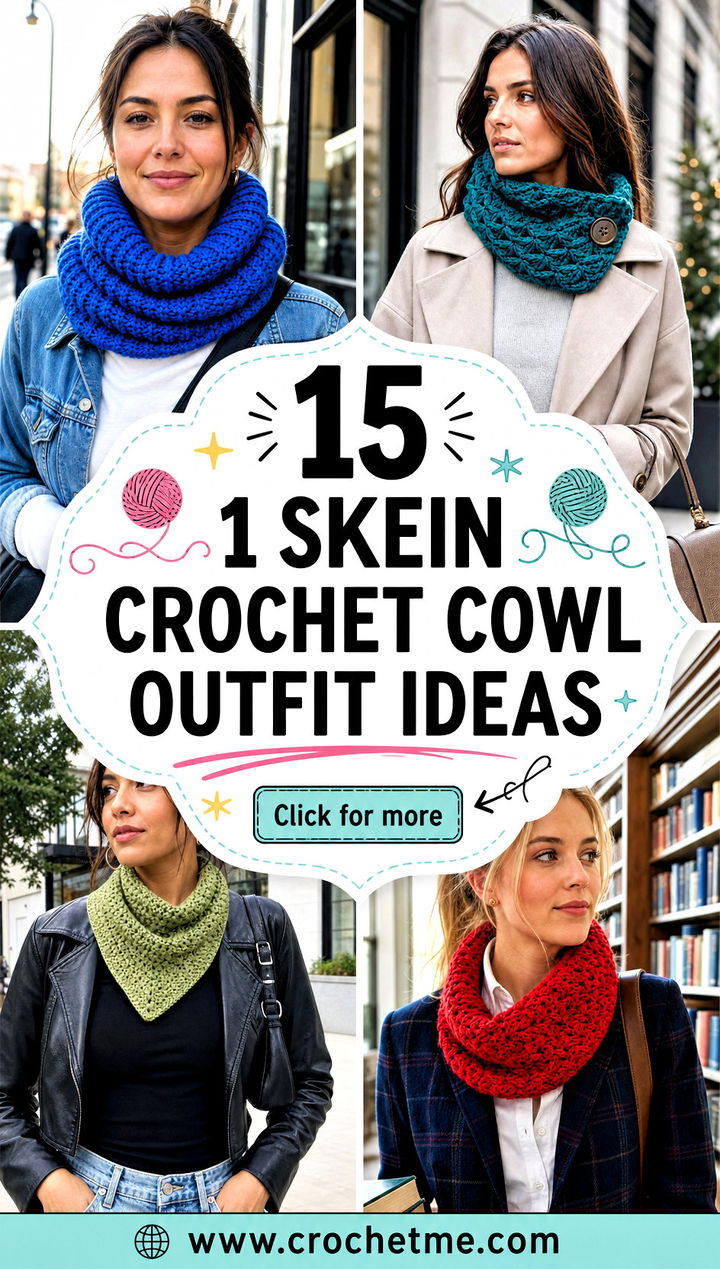 15 1 Skein Crochet Cowl outfit ideas - 15 1 Skein Crochet Cowl outfit ideas