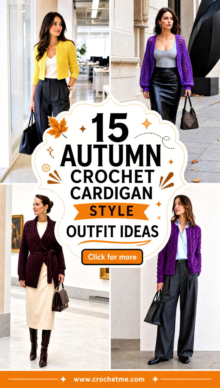 15 Autumn Crochet Cardigan Style outfit ideas - 15 Autumn Crochet Cardigan Style outfit ideas