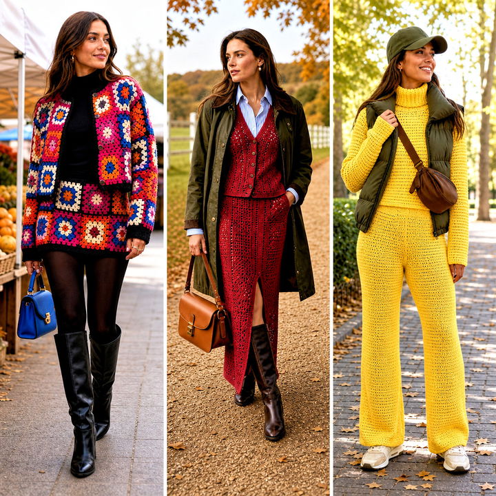 15 Autumn Crochet Clothing Set Outfit Ideas for Cozy Days