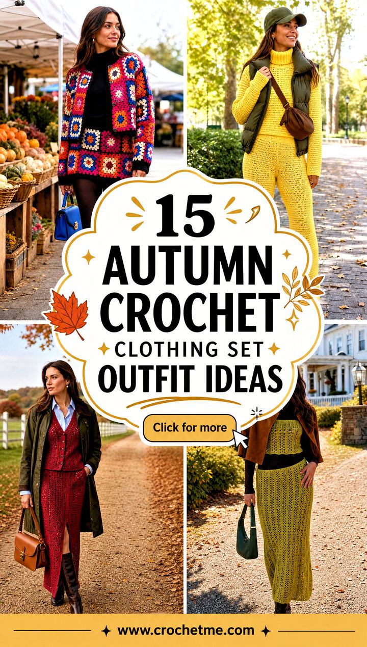 15 Autumn Crochet Clothing Set outfit ideas - 15 Autumn Crochet Clothing Set outfit ideas