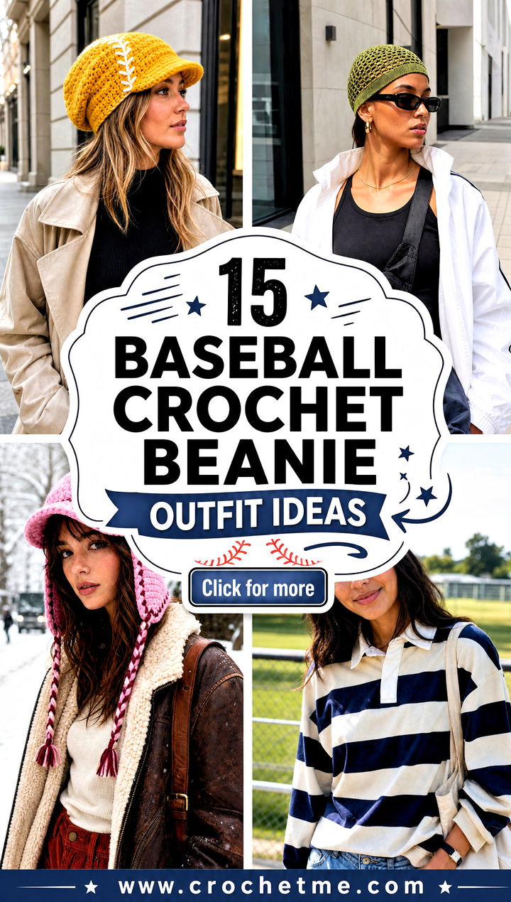 15 Baseball Crochet Beanie outfit ideas - 15 Baseball Crochet Beanie outfit ideas