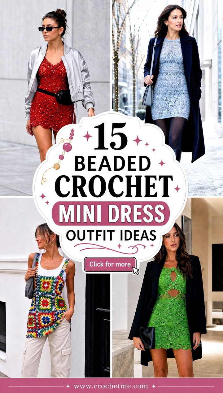 15 Beaded Crochet Mini Dress outfit ideas - 15 Beaded Crochet Mini Dress outfit ideas
