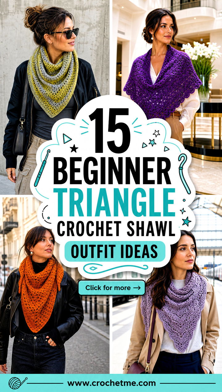 15 Beginner Triangle Crochet Shawl outfit ideas - 15 Beginner Triangle Crochet Shawl outfit ideas