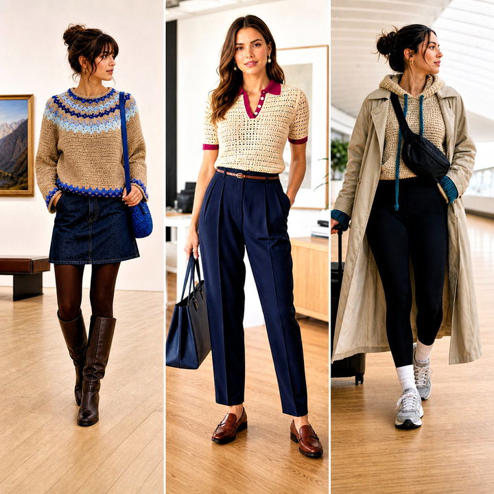 15 Beige Crochet Sweater on Wooden Floor Outfit Ideas Made Chic