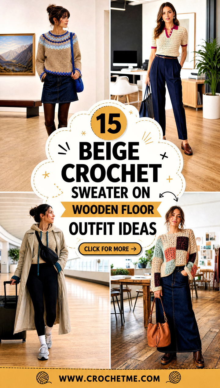 15 Beige Crochet Sweater On Wooden Floor outfit ideas - 15 Beige Crochet Sweater On Wooden Floor outfit ideas