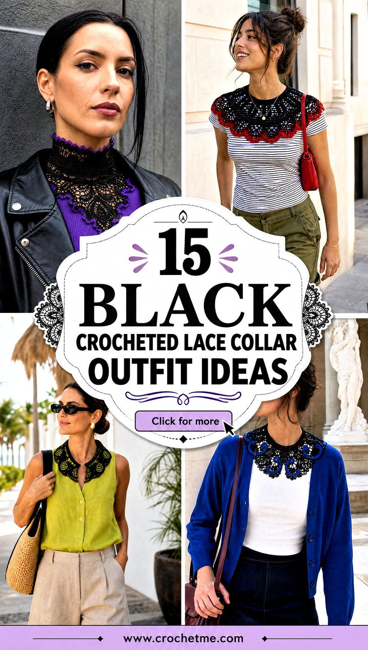 15 Black Crocheted Lace Collar outfit ideas - 15 Black Crocheted Lace Collar outfit ideas