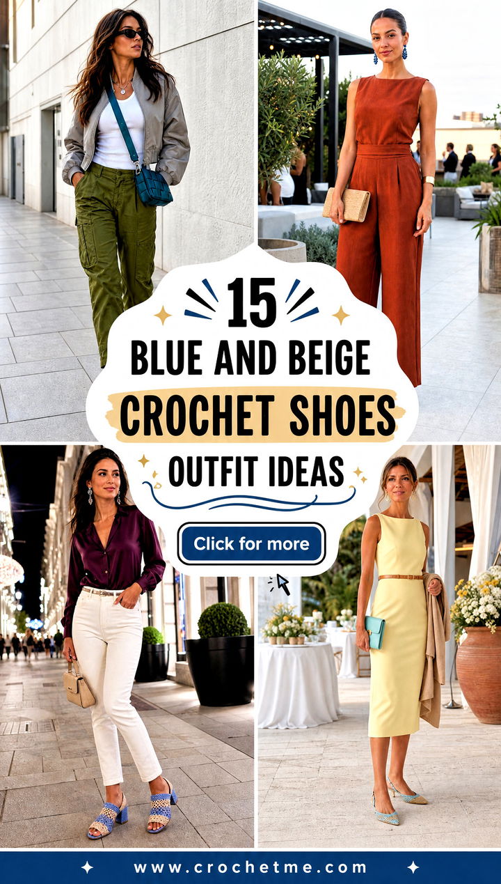 15 Blue And Beige Crochet Shoes outfit ideas - 15 Blue And Beige Crochet Shoes outfit ideas