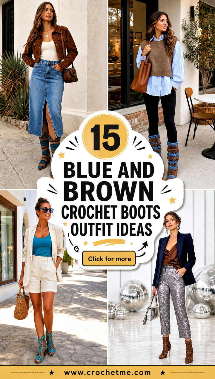15 Blue And Brown Crochet Boots outfit ideas - 15 Blue And Brown Crochet Boots outfit ideas