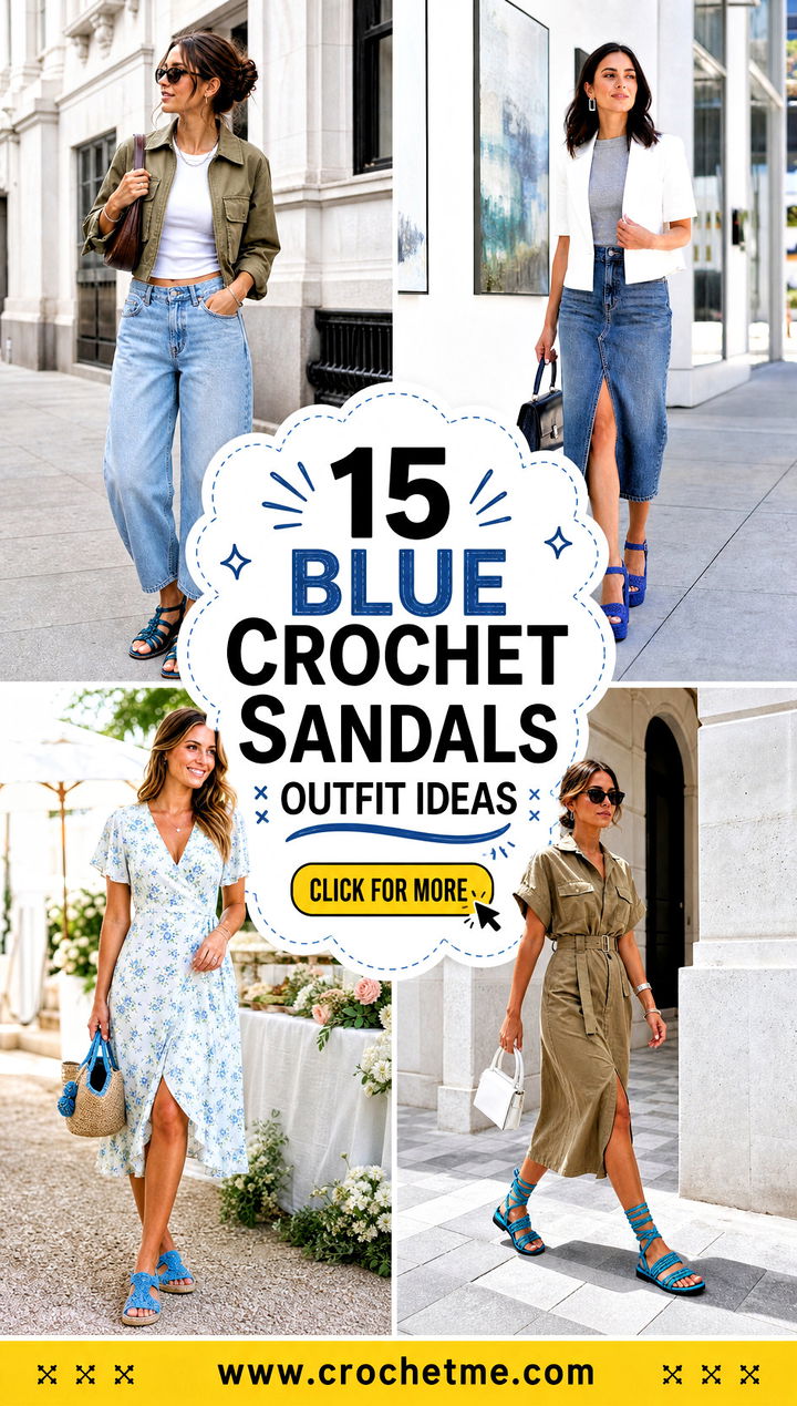15 Blue Crochet Sandals outfit ideas - 15 Blue Crochet Sandals outfit ideas