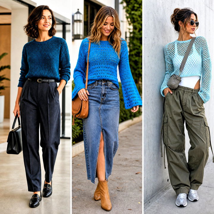 15 Blue Crochet Sweater on Hanger Outfit Ideas for Cozy Style