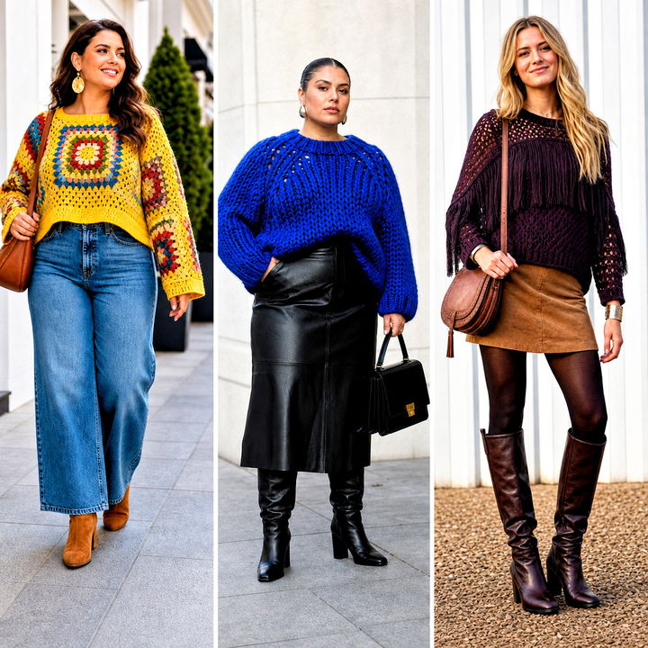 15 Boho Style Crochet Sweater Outfit Ideas for Cozy Layers