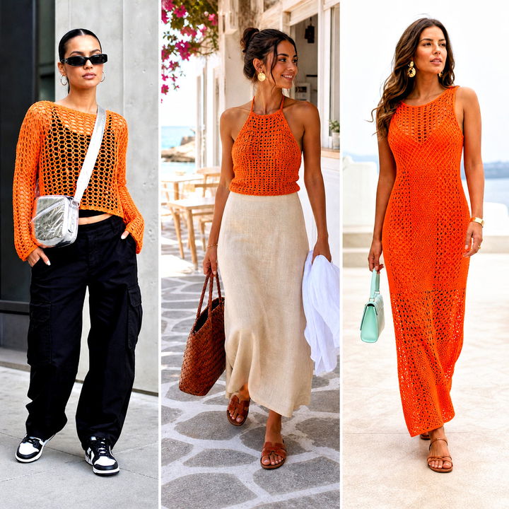 15 Bright Orange Crochet Clothing and Outfit Ideas for Summer