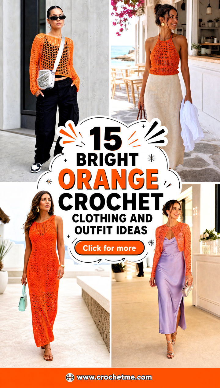 15 Bright Orange Crochet Clothing and outfit ideas - 15 Bright Orange Crochet Clothing and outfit ideas