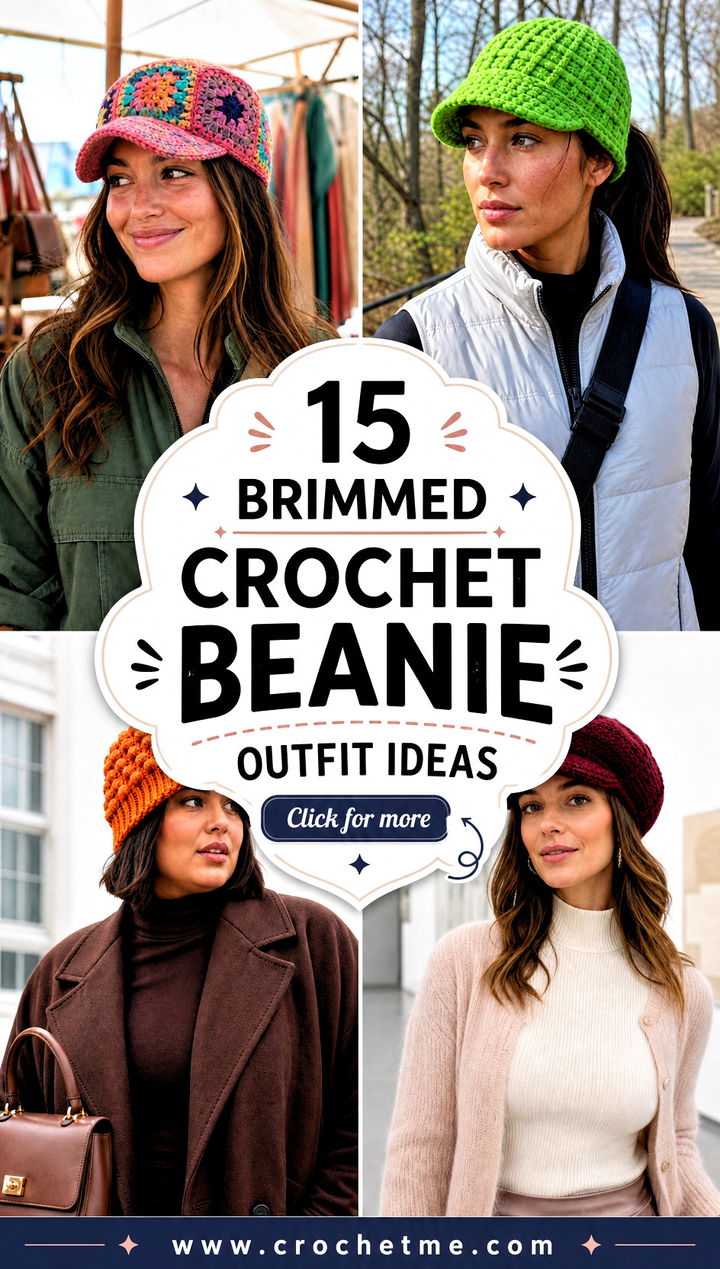 15 Brimmed Crochet Beanie outfit ideas - 15 Brimmed Crochet Beanie outfit ideas