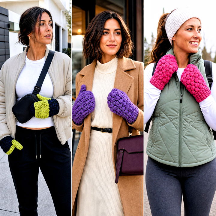 15 Bulky Crochet Mittens Outfit Ideas for Warm Winter Style