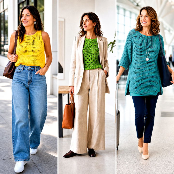 15 Chunky Crochet Top Outfit Ideas for Breezy Layered Style