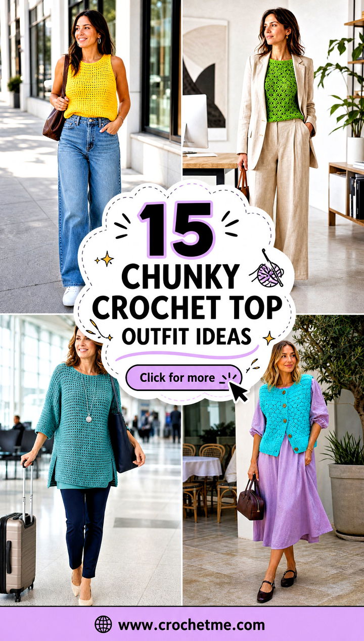15 Chunky Crochet Top outfit ideas - 15 Chunky Crochet Top outfit ideas