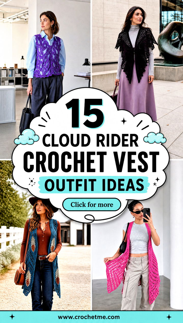 15 Cloud Rider Crochet Vest outfit ideas - 15 Cloud Rider Crochet Vest outfit ideas