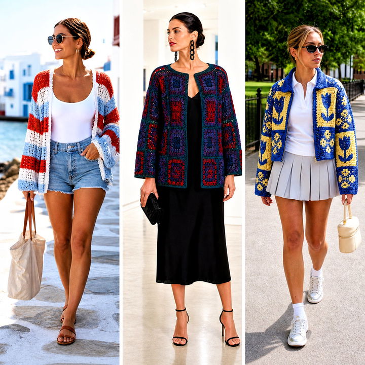 15 Colorful Crochet Jacket Design Outfit Ideas for Bold Looks