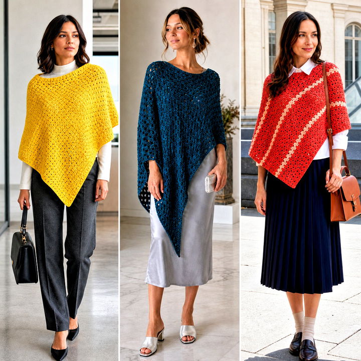 15 Corner to Corner Crochet Poncho Outfit Ideas for Fall