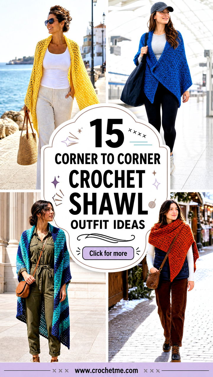 15 Corner To Corner Crochet Shawl outfit ideas - 15 Corner To Corner Crochet Shawl outfit ideas