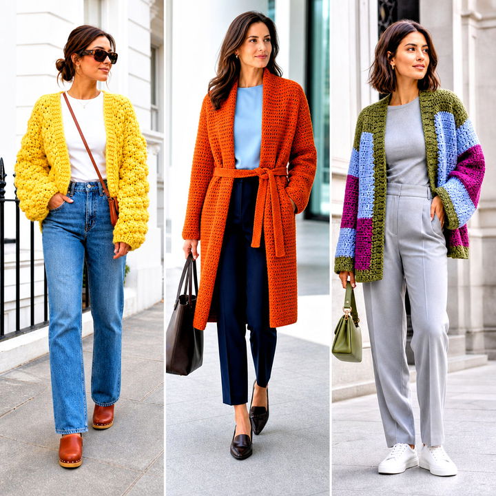 15 Couch Crochet Cardigan Outfit Ideas for Cozy Home Style