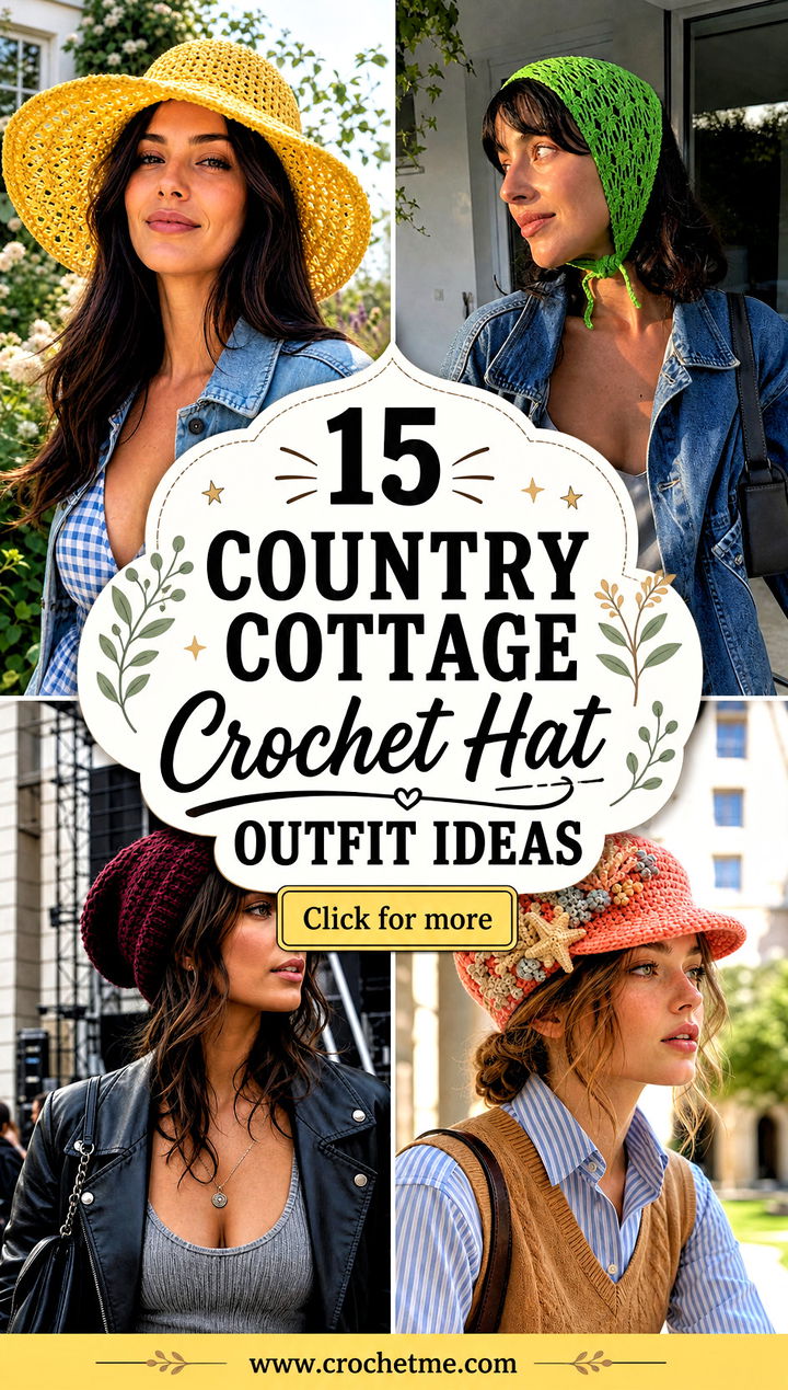15 Country Cottage Crochet Hat outfit ideas - 15 Country Cottage Crochet Hat outfit ideas