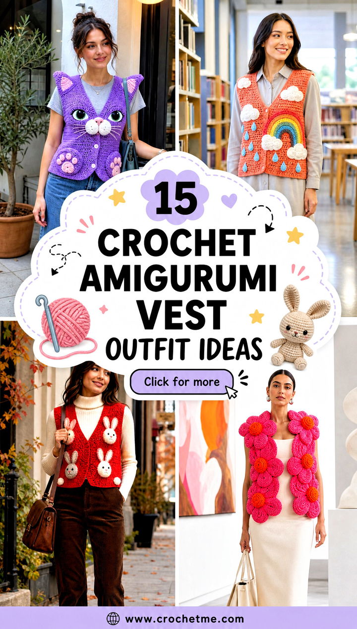 15 Crochet Amigurumi Vest outfit ideas - 15 Crochet Amigurumi Vest outfit ideas