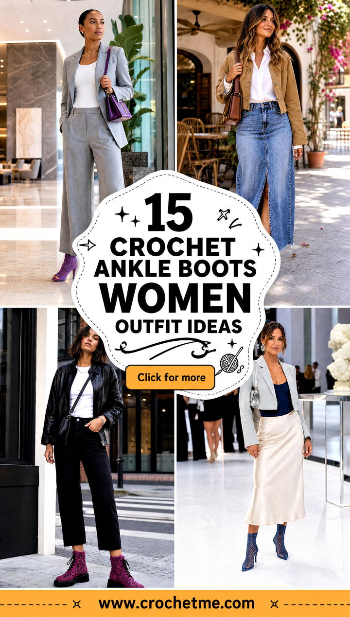 15 Crochet Ankle Boots Women outfit ideas - 15 Crochet Ankle Boots Women outfit ideas