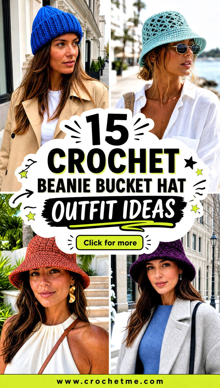 15 Crochet Beanie Bucket Hat outfit ideas - 15 Crochet Beanie Bucket Hat outfit ideas