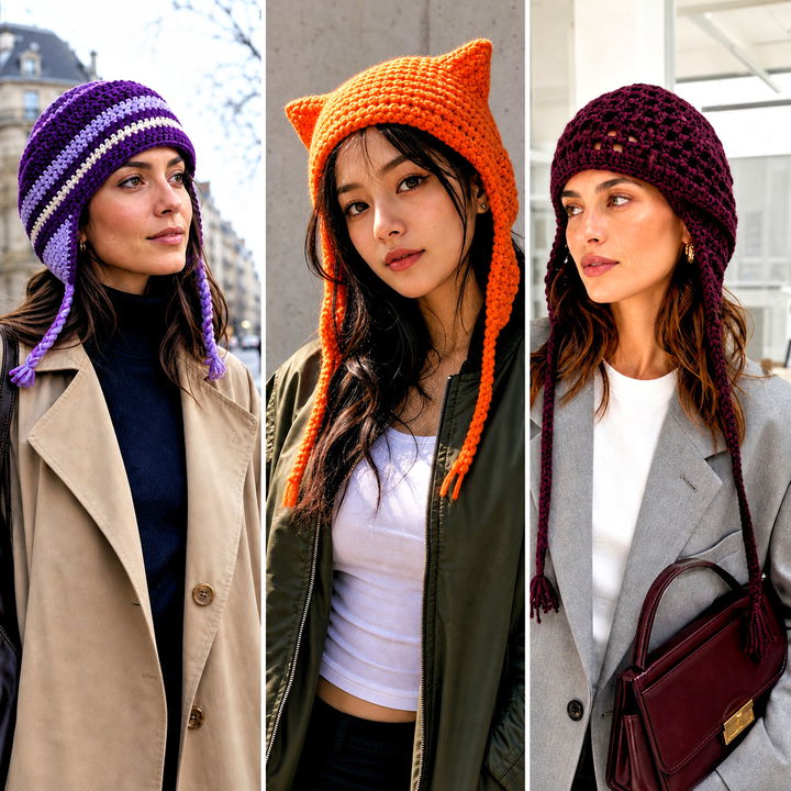 15 Crochet Beanie With Earflaps Outfit Ideas for Winter