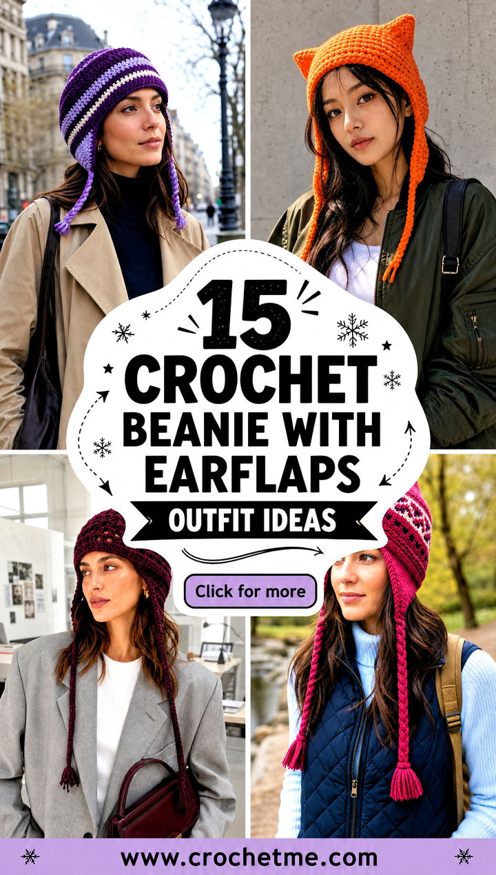 15 Crochet Beanie With Earflaps outfit ideas - 15 Crochet Beanie With Earflaps outfit ideas