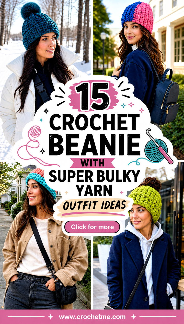 15 Crochet Beanie With Super Bulky Yarn outfit ideas - 15 Crochet Beanie With Super Bulky Yarn outfit ideas
