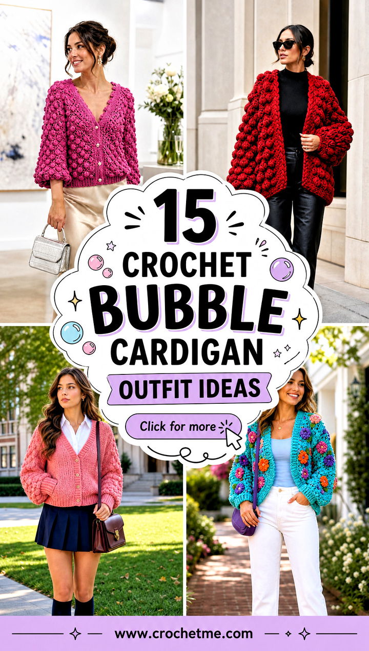15 Crochet Bubble Cardigan outfit ideas - 15 Crochet Bubble Cardigan outfit ideas