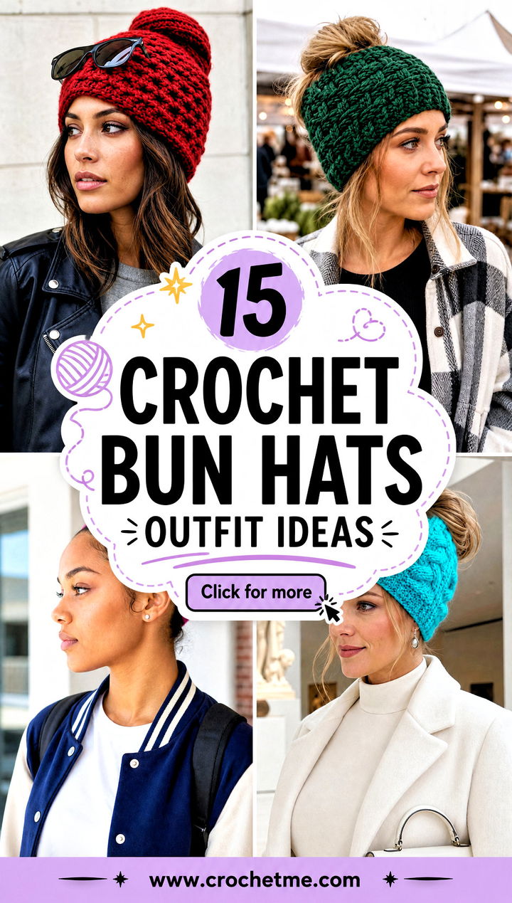 15 Crochet Bun Hats outfit ideas - 15 Crochet Bun Hats outfit ideas